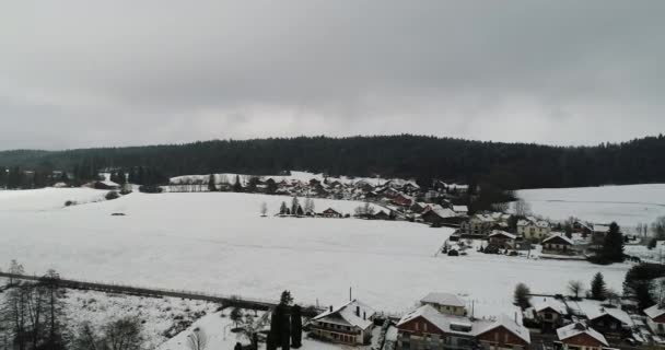 Desa Saint Point Lac Doubs Perancis Terlihat Dari Langit — Stok Video