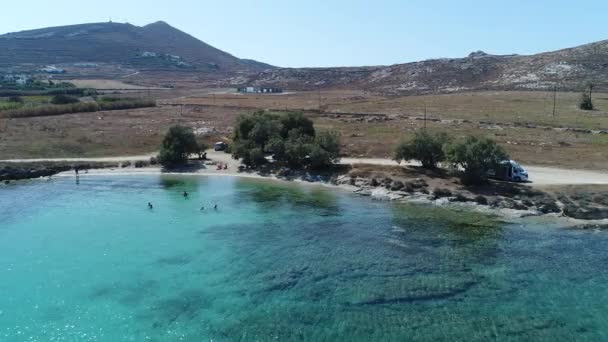 Plage Piperi Naoussa Sur Île Paros Dans Les Cyclades Grèce — Video