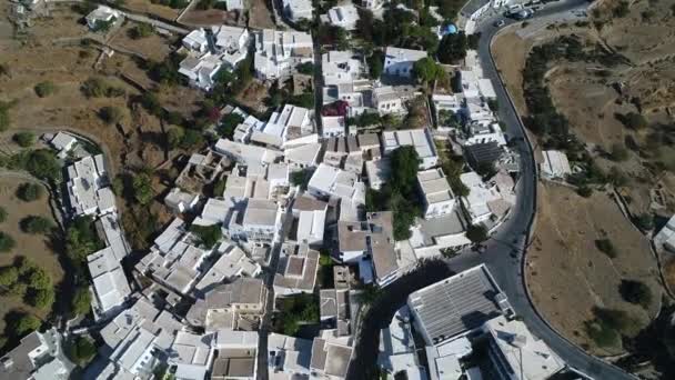 Dorp Apollonia Het Eiland Sifnos Cycladen Griekenland Vanuit Lucht — Stockvideo