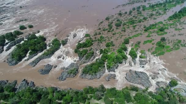 000 Islas Cerca Don Det Sur Laos Vistas Desde Cielo — Vídeo de stock