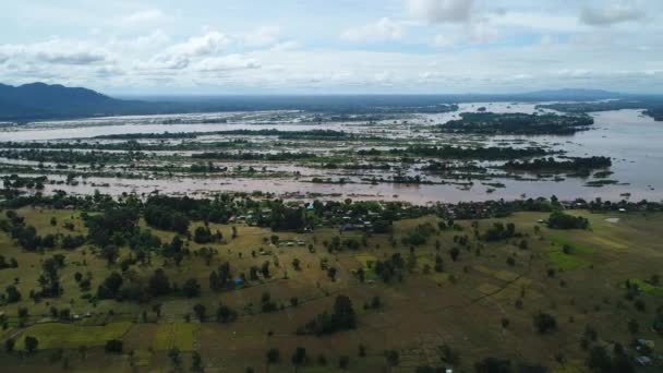 000 Öarna Nära Don Det Södra Laos Sett Från Himlen — Stockvideo