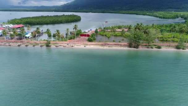 Pueblo Pesquero Cerca Sihanoukville Camboya Visto Desde Cielo — Vídeo de stock