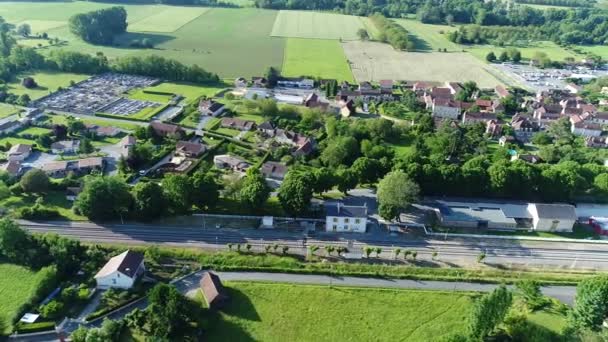 Das Dorf Siorac Perigord Frankreich Vom Himmel Aus Gesehen — Stockvideo