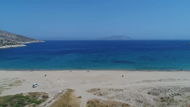 Mylopotas Auf Der Insel Ios Den Kykladen Griechenland Vom Himmel — Stockvideo