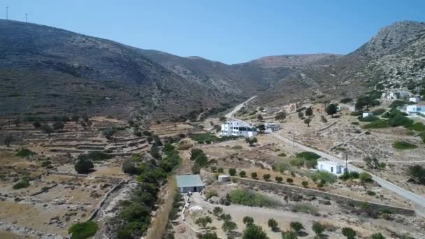 Milopotas Isla Ios Las Cícladas Grecia Vistas Desde Cielo — Vídeos de Stock