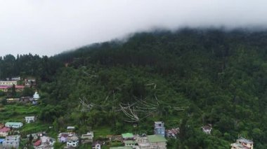 Sikkim Hindistan 'daki Rumtek Manastırı gökyüzünden görünüyor.