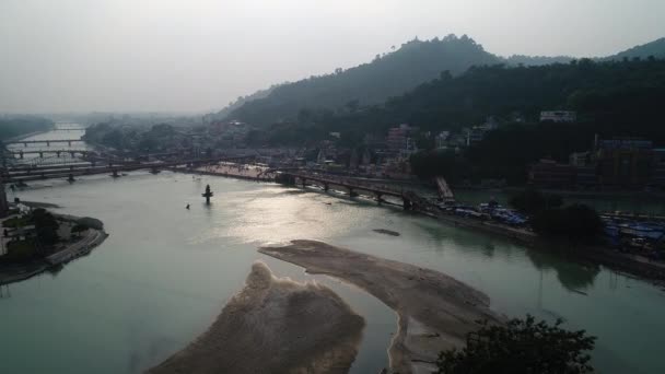Cidade Haridwar Estado Uttarakhand Índia Visto Céu — Vídeo de Stock