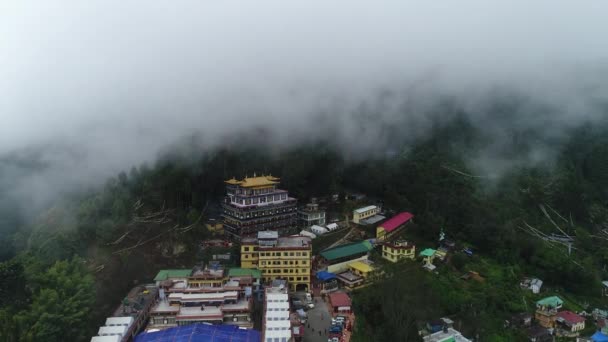 Zona Del Monasterio Rumtek Sikkim India Vista Desde Cielo — Vídeos de Stock