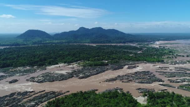 000 Wysp Pobliżu Don Det Południowym Laosie Widzianych Nieba — Wideo stockowe