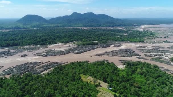 000 Ilhas Perto Don Det Sul Laos Vistas Céu — Vídeo de Stock