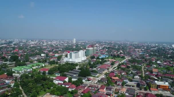 Staden Vientiane Laos Sett Från Himlen — Stockvideo