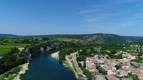 Die Schluchten Der Ardeche Frankreich Vom Himmel Aus Gesehen — Stockvideo