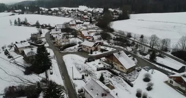 Fransa Nın Doubs Kentindeki Saint Point Lac Köyü Gökyüzünden Görüldü — Stok video