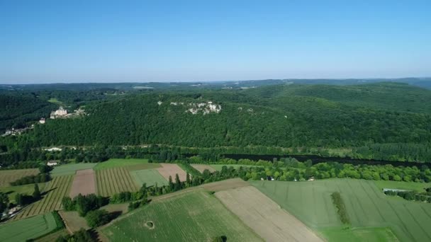 Castle Valley Black Perigord France Air View — Stock video
