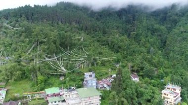 Sikkim Hindistan 'daki Rumtek Manastırı gökyüzünden görünüyor.