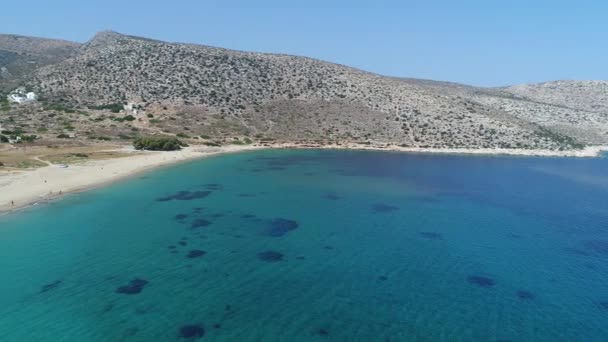 Milopotas Isla Ios Las Cícladas Grecia Vistas Desde Cielo — Vídeo de stock