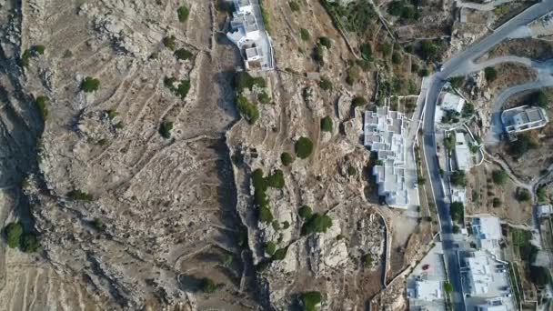 Milopotas Isla Ios Las Cícladas Grecia Vistas Desde Cielo — Vídeos de Stock