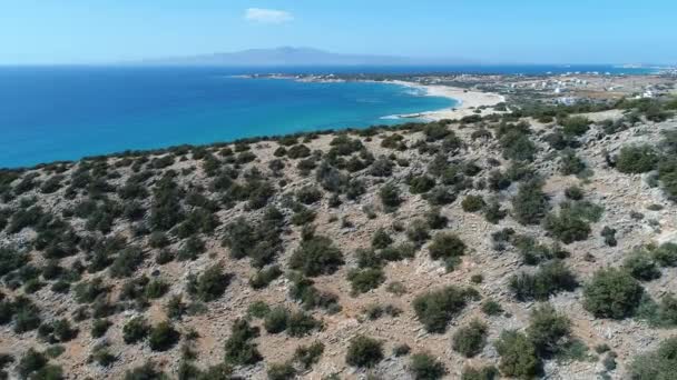 Пляж Алико Острове Наксос Кикладах Греции Видимый Неба — стоковое видео