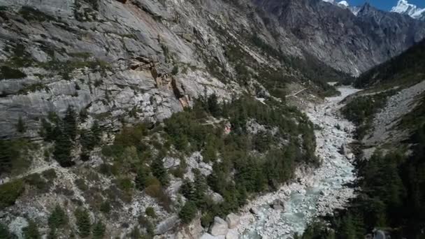 Κοιλάδα Gangotri Στην Πολιτεία Uttarakhand Στην Ινδία Όπως Φαίνεται Από — Αρχείο Βίντεο