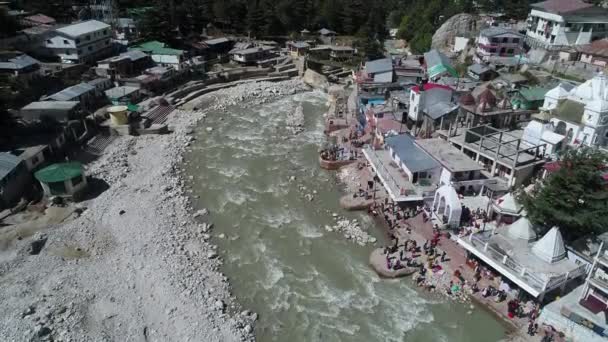 Gangotri Delstaten Uttarakhand Indien Sett Från Himlen — Stockvideo