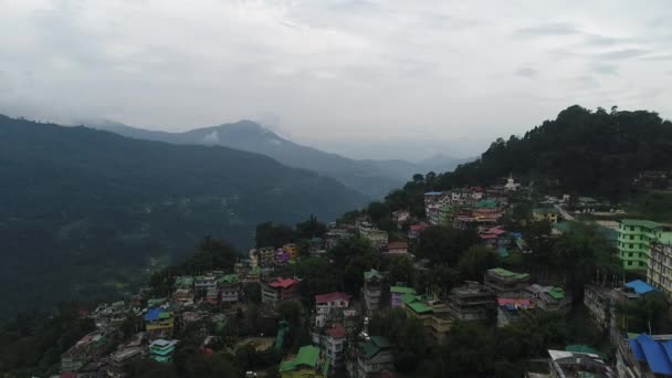Stadt Gangtok Sikkim Indien Vom Himmel Aus Gesehen — Stockvideo