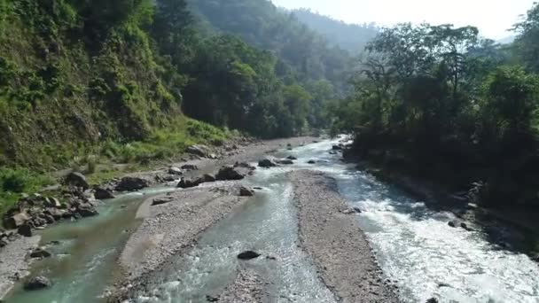 Rzeka Ganges Pobliżu Stanu Uttarakhand Rishikesh Indiach Widziana Nieba — Wideo stockowe