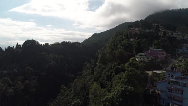 シキムのルムテク修道院エリア空から見たインド — ストック動画