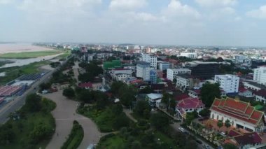 Laos 'taki Vientiane şehri gökyüzünden görüldü.