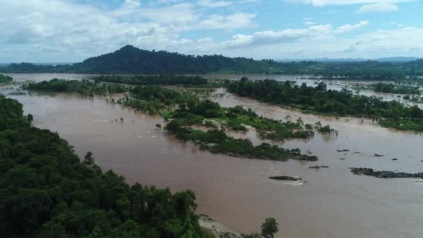 000 Eilanden Buurt Van Don Det Het Zuiden Van Laos — Stockvideo