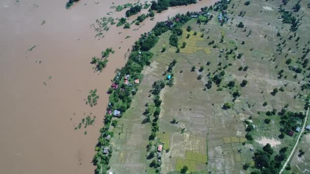 000 Öar Nära Don Det Södra Laos Sett Från Himlen — Stockvideo