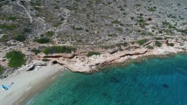 Yunanistan 'ın Kiklad adasındaki Ios adasındaki Mylopotas gökyüzünden görüldü