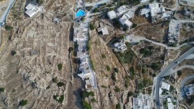 Yunanistan 'ın Kiklad adasındaki Ios adasındaki Mylopotas gökyüzünden görüldü
