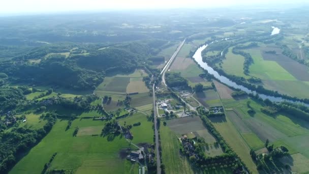 Pueblo Siorac Perigord Francia Visto Desde Cielo — Vídeo de stock