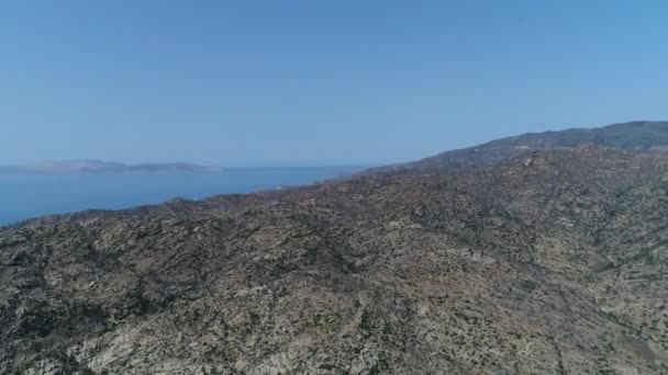 Magganari Playa Isla Ios Las Cícladas Grecia Visto Desde — Vídeo de stock