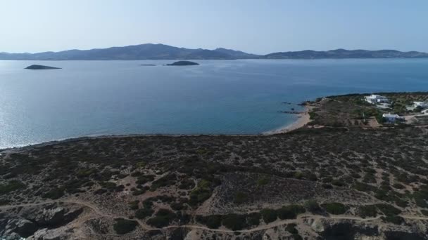 Aliki Spiaggia Sull Isola Naxos Nelle Cicladi Grecia Visto Dal — Video Stock