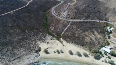 Yunanistan 'ın Kiklad adasındaki Serifos adasındaki Psili Ammos plajı fro görüldü