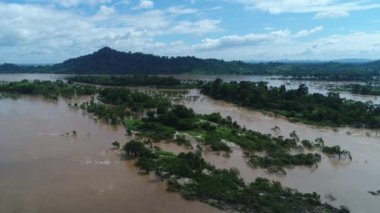 Güney Laos 'ta Don Det yakınlarında gökyüzünden görünen 4000 ada