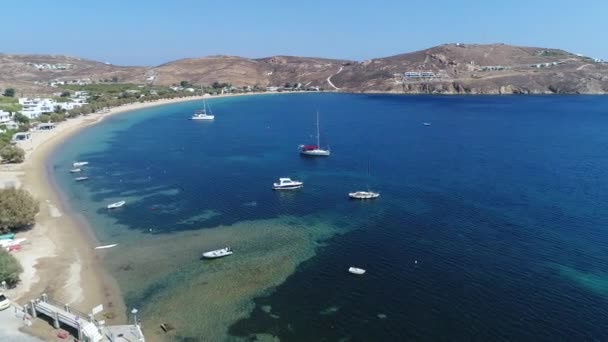 Die Insel Serifos Den Kykladen Griechenland Vom Himmel Aus Gesehen — Stockvideo