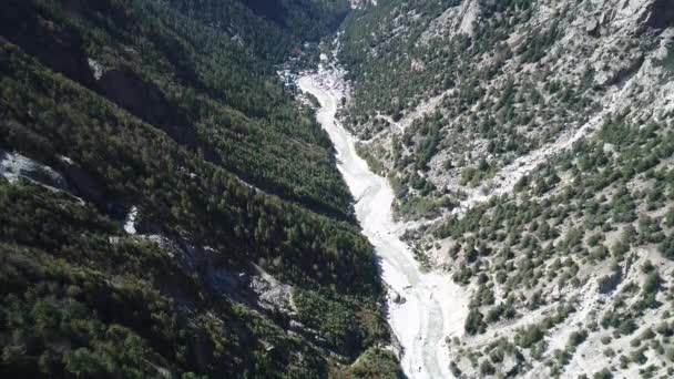 Gangotri Dalen Delstaten Uttarakhand Indien Sett Från Himlen — Stockvideo