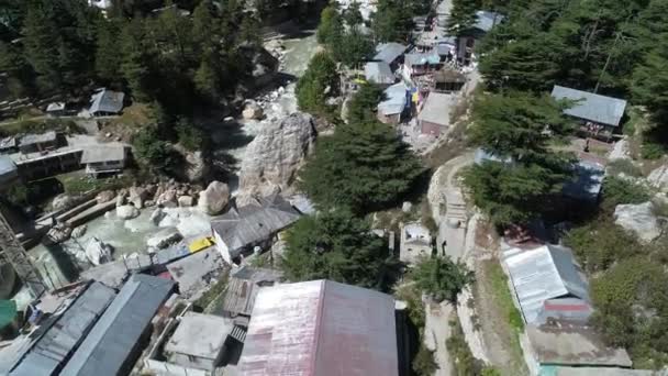 Gangotri Landsby Staten Uttarakhand Indien Set Fra Himlen – Stock-video