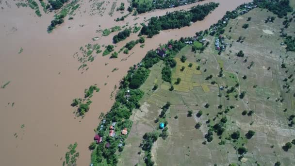 000 Öar Nära Don Det Södra Laos Sett Från Himlen — Stockvideo