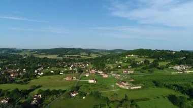 Fransa 'nın Siorac-en-Perigord köyü gökyüzünden