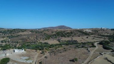 Yunanistan 'ın Cyclades kentindeki Naxos adası gökyüzünden görülüyor