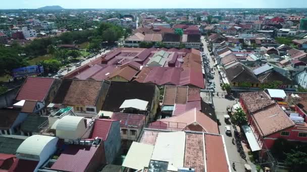 Siem Reap Stad Kambodja Sett Från Himlen — Stockvideo