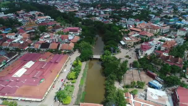 Siem Reap Città Cambogia Vista Dal Cielo — Video Stock