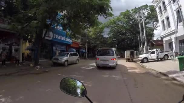 Motorbike Ride City Siemreap Cambodia — Stock Video