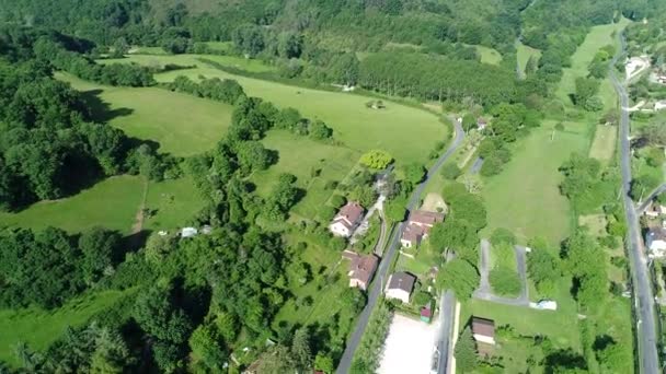 Buisson Cadouin Dorp Gezien Vanuit Lucht — Stockvideo