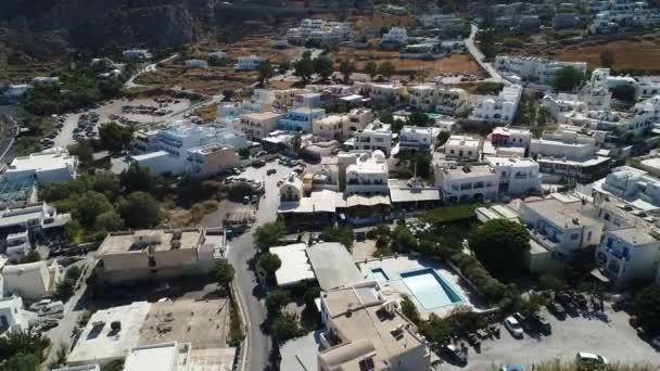 Ville de Santorin sur l'île de Santorin dans les Cyclades en Grèce vue du ciel — Wideo stockowe