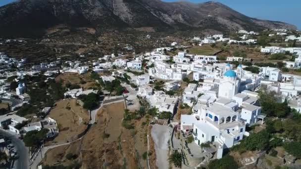 Απολλωνία Στη Σίφνο Στις Κυκλάδες Στην Ελλάδα Εναέρια Άποψη — Αρχείο Βίντεο
