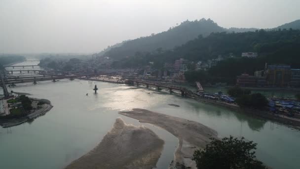 Cidade Haridwar Estado Uttarakhand Índia Visto Céu — Vídeo de Stock